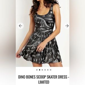Blackmilk clothing dino bones scoop skater dress